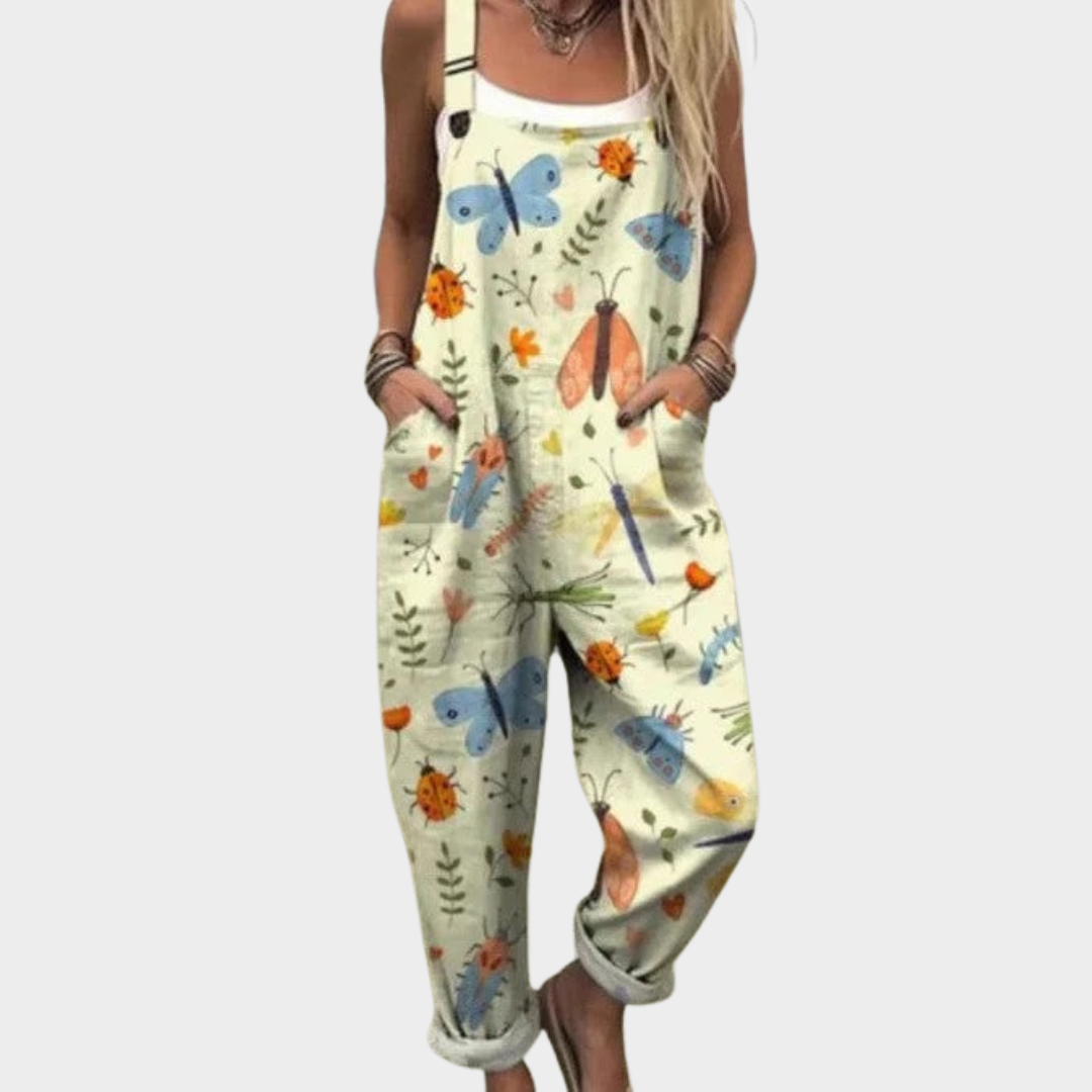 Mélisande | Bright Delicate Nature-Print Jumpsuit