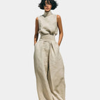 Falyne | Minimalist Tank Top and Wide Leg Trousers Set