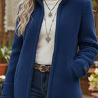 Annelies | Soft mid-length coat with zip closure