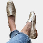 Séverine | Shiny Gold Loafer