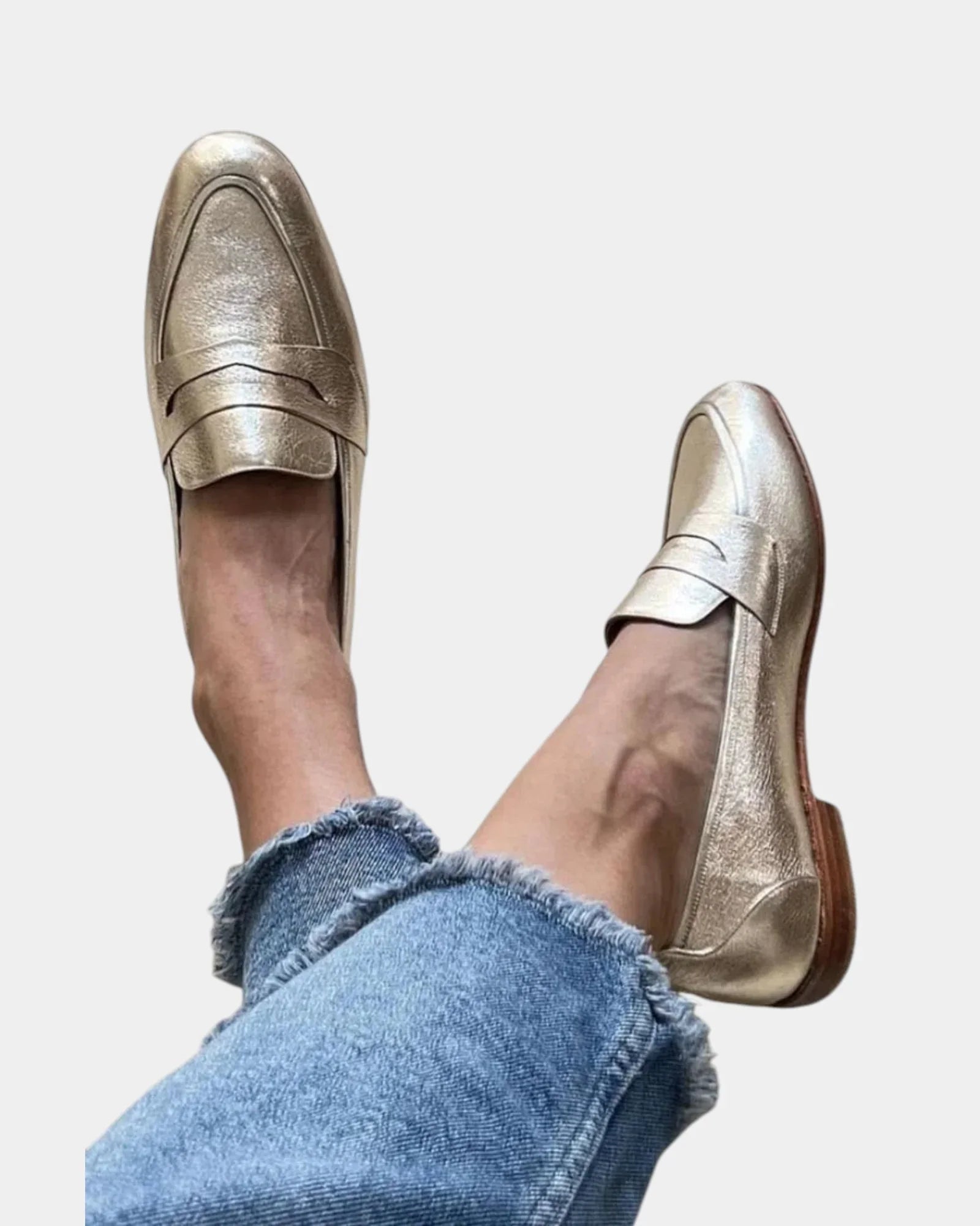 Séverine | Shiny Gold Loafer