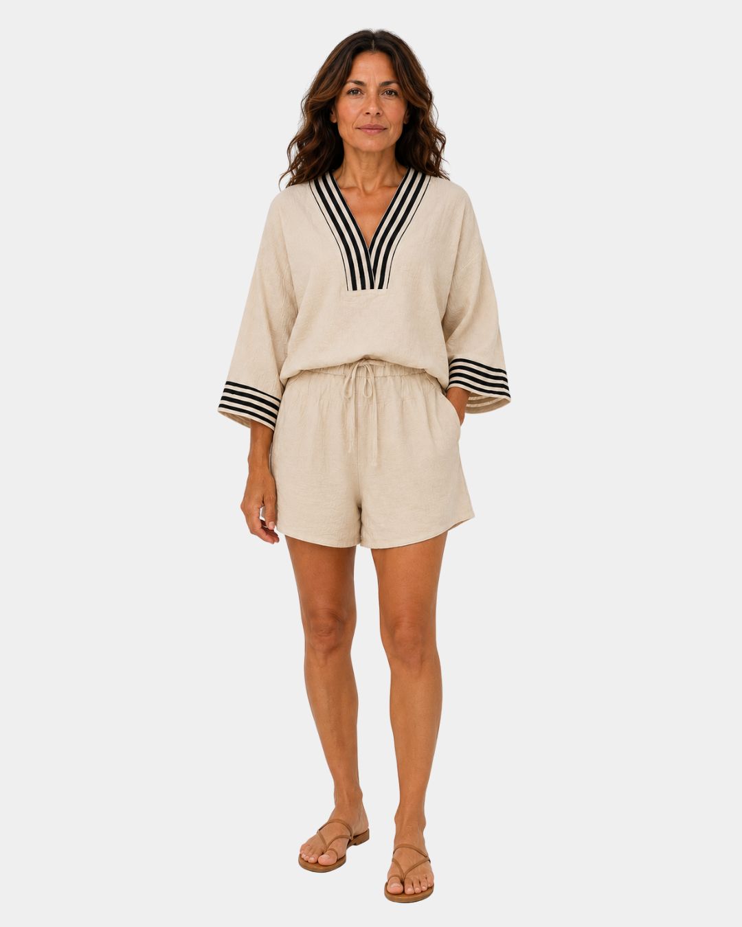 Garsende | Lightweight shorts and blouse set