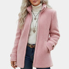 Annelies | Soft mid-length coat with zip closure