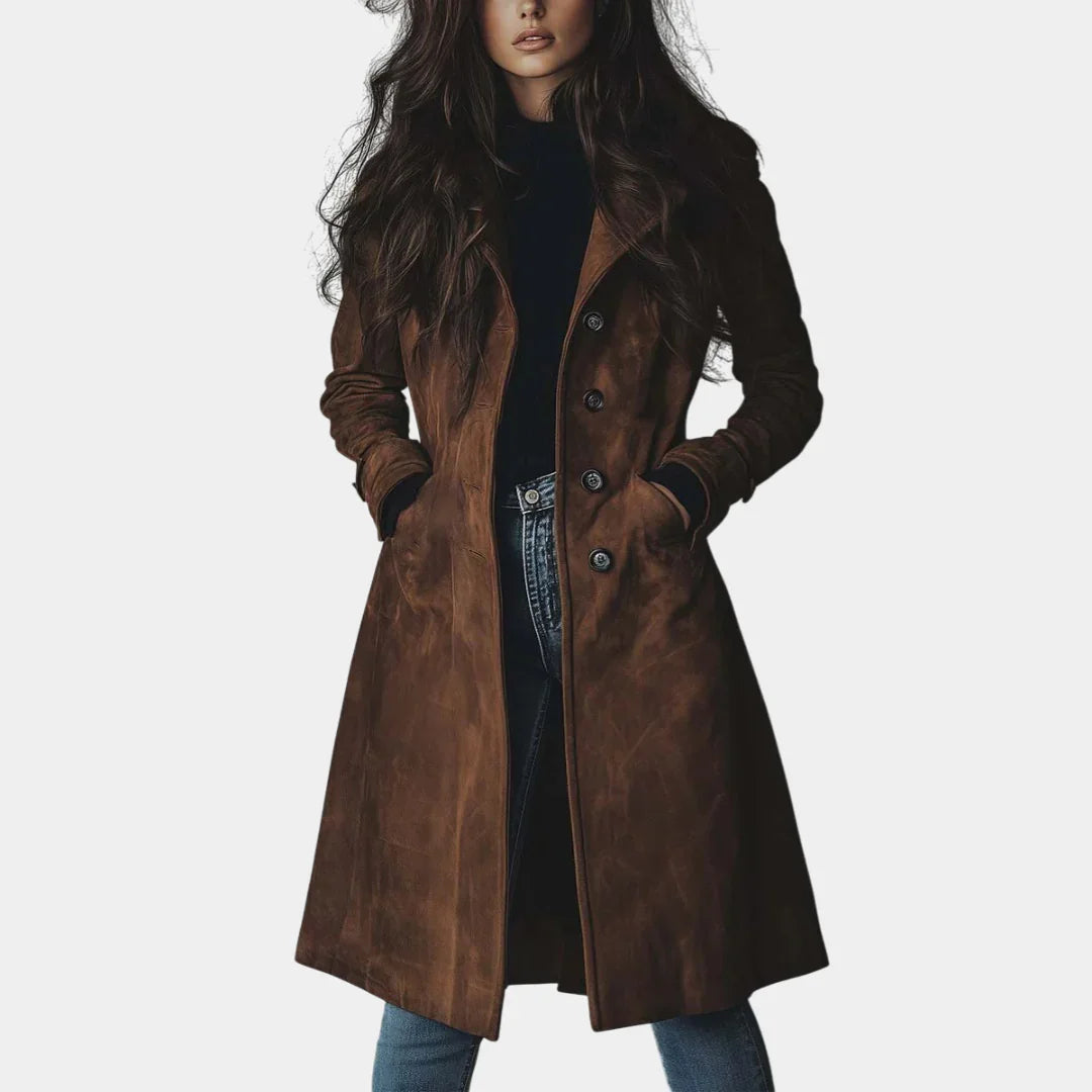 Sienna | Elegant Suede Trench Coat