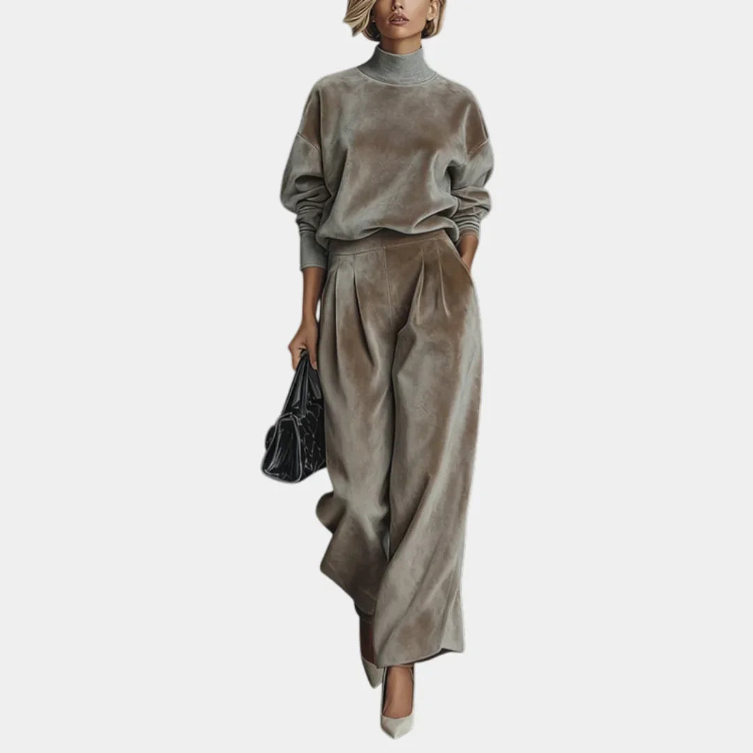 Aurélie | Women's Casual High-Neck Velvet Suit