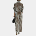 Aurélie | Women's Casual High-Neck Velvet Suit