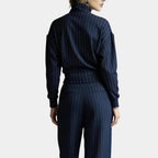 Celeste | Striped zip-up stand-up collar set