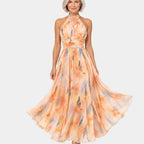 Louna | Halter-Neck Watercolour Print Dress