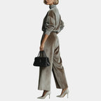 Aurélie | Women's Casual High-Neck Velvet Suit