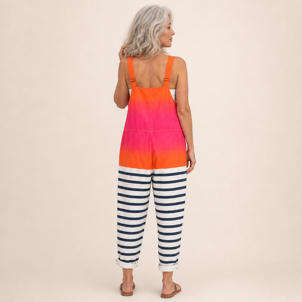 Léontine | Radiant Navy Ombré Printed Jumpsuit