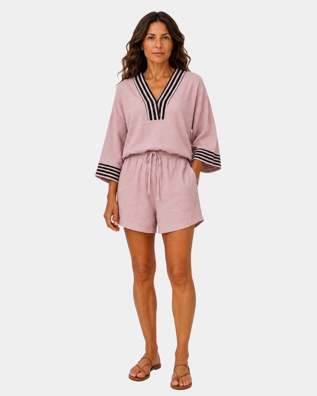 Garsende | Lightweight shorts and blouse set