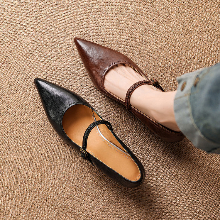 Joria | Women's Pointed-Toe Mary Jane Court Shoes