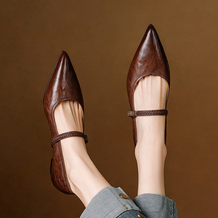 Joria | Women's Pointed-Toe Mary Jane Court Shoes