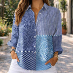 Fiora | Ocean Patchwork Blouse