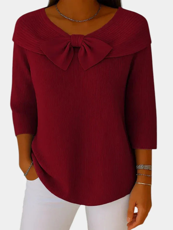 Lúa | Warm and feminine jumper with a bow
