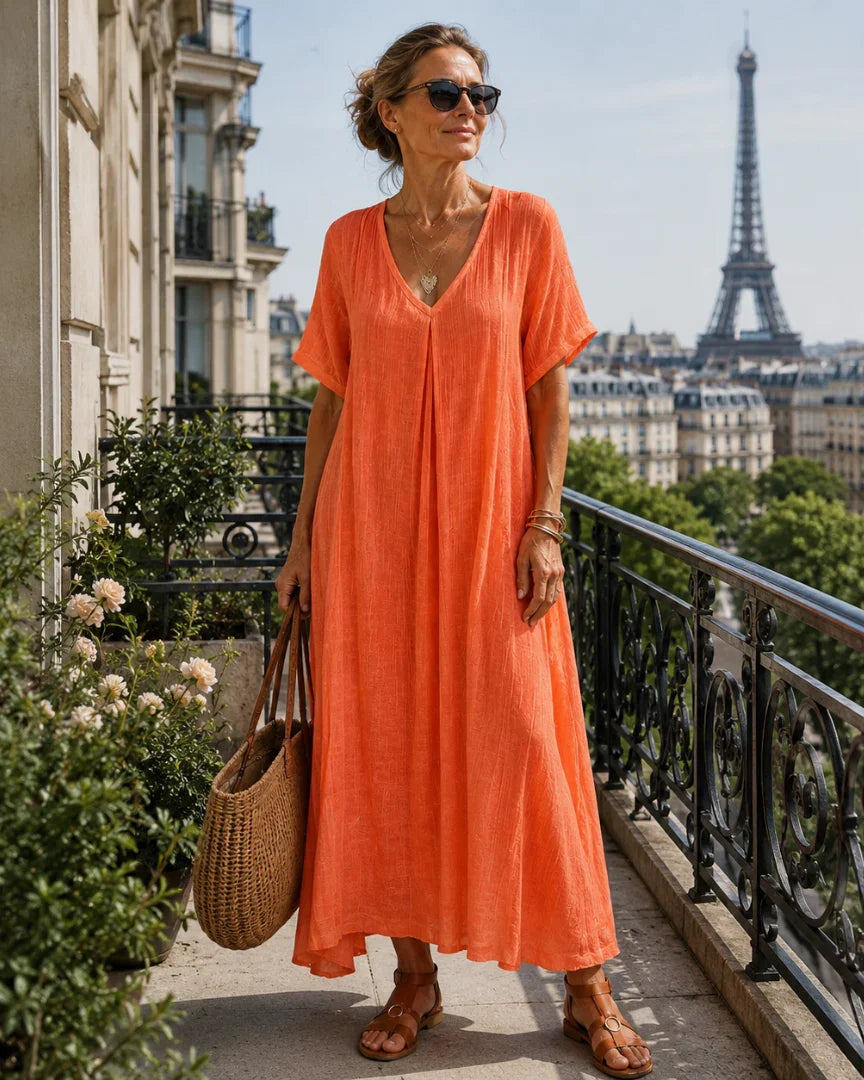 Basin | Lightweight maxi dress with a V-neck
