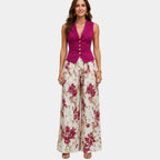 Alixène | Sleeveless Top and Floral Trousers Set