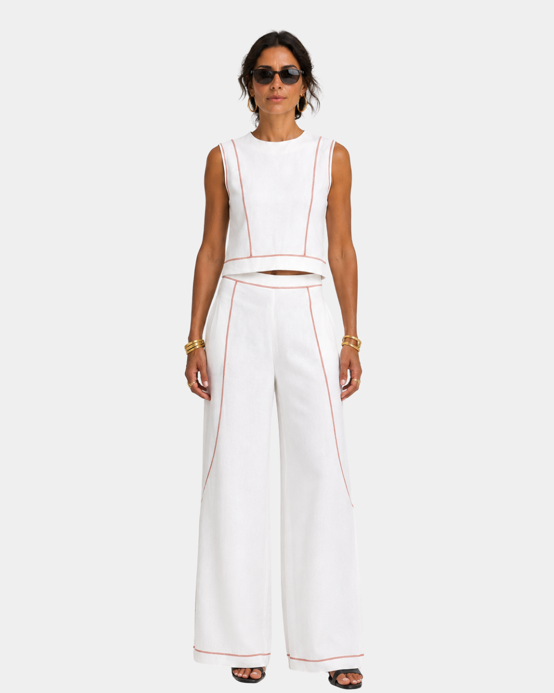 Aymone | Modern design trouser suit and blouse set