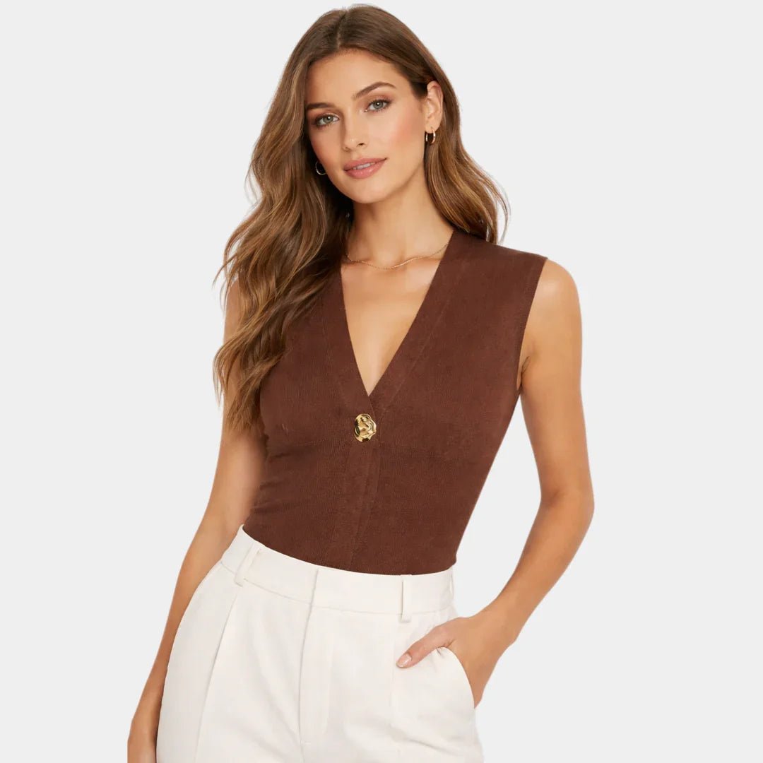 Félicie | V-Neck Buttoned Knit Vest