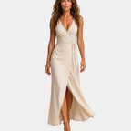 Edmée | Midi dress with crossover neckline