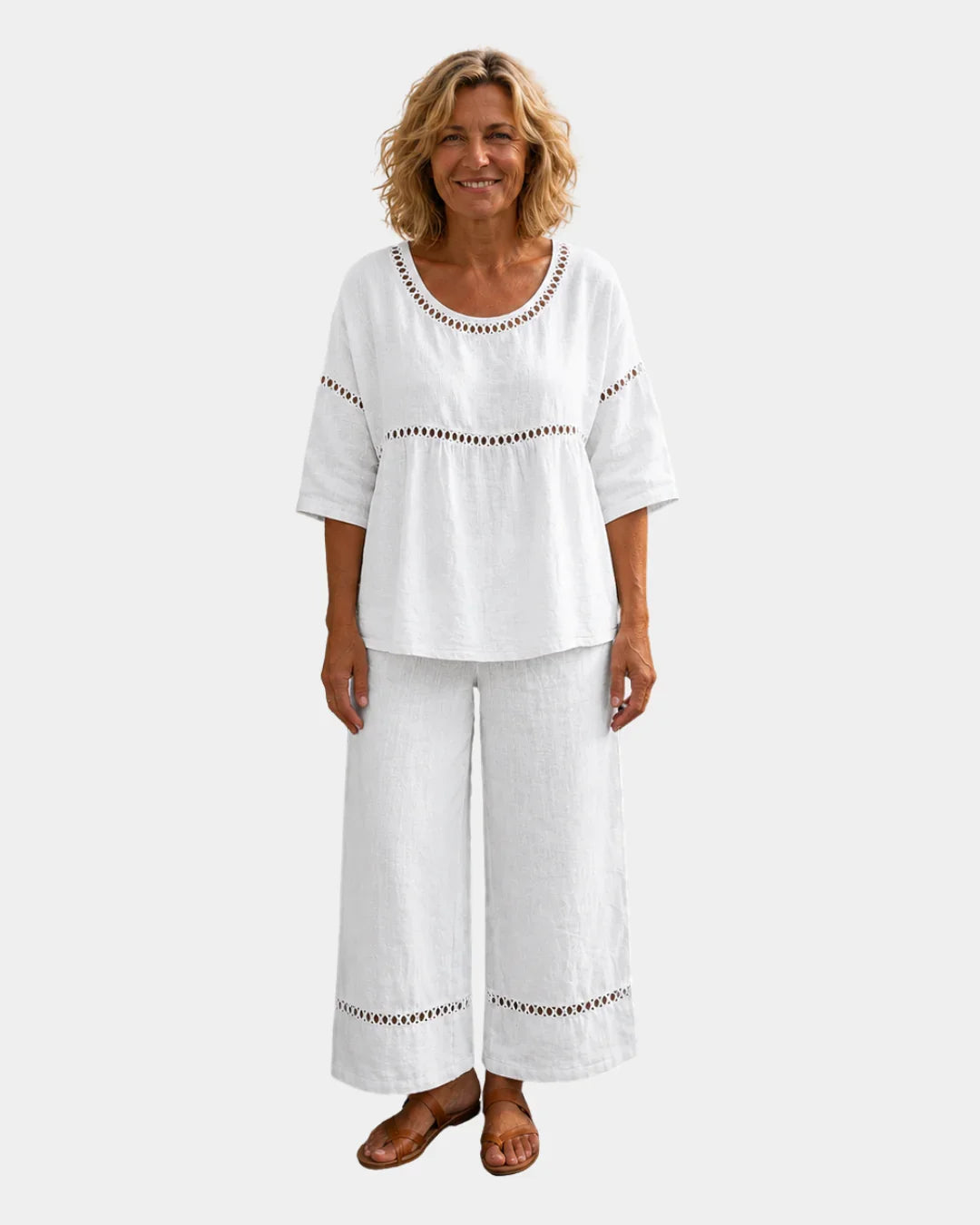 Good | Fresh set with matching blouse and trousers