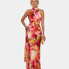 Cyanelle | Floral halter-neck maxi dress