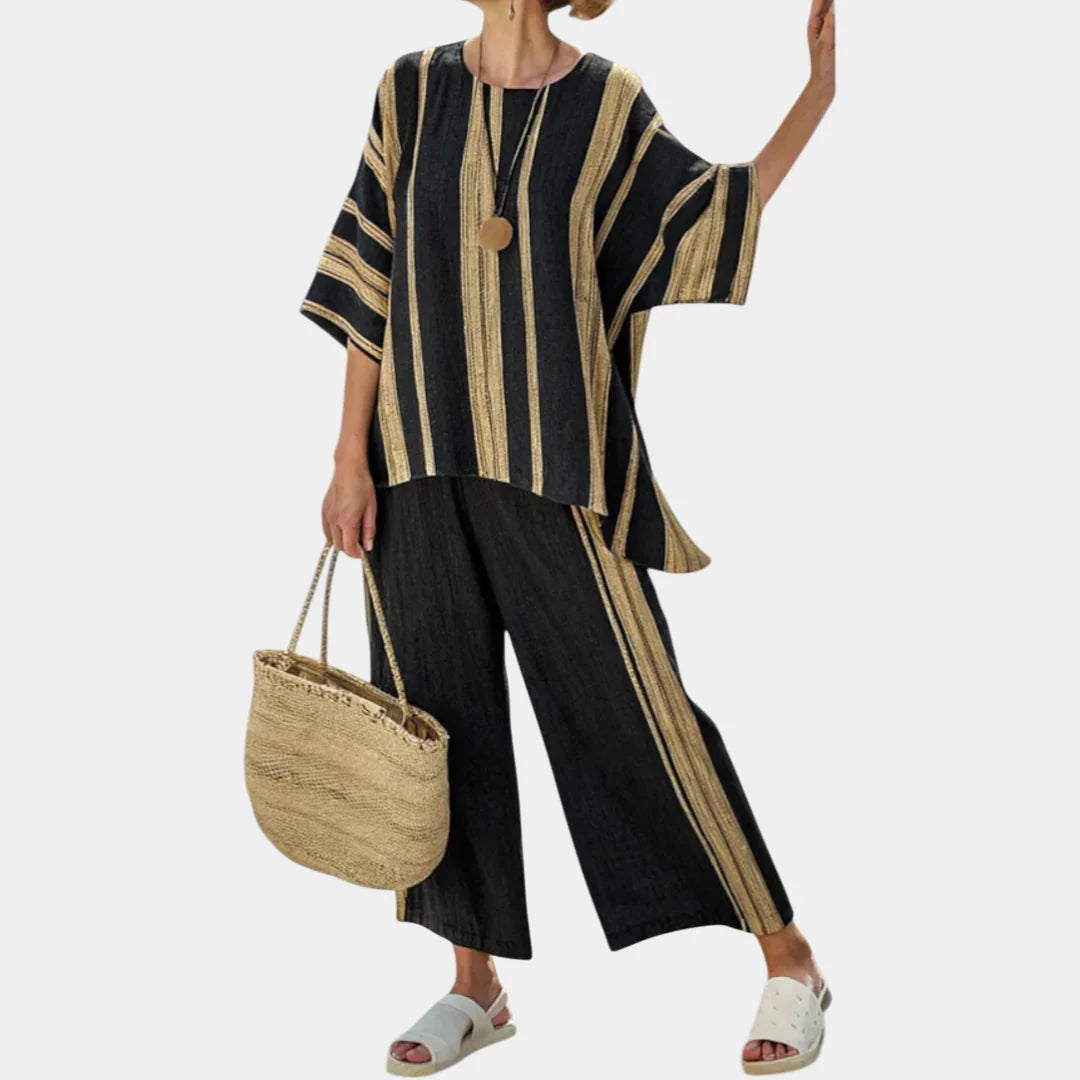 Laure | Oversized Striped Top and Comfortable Trousers