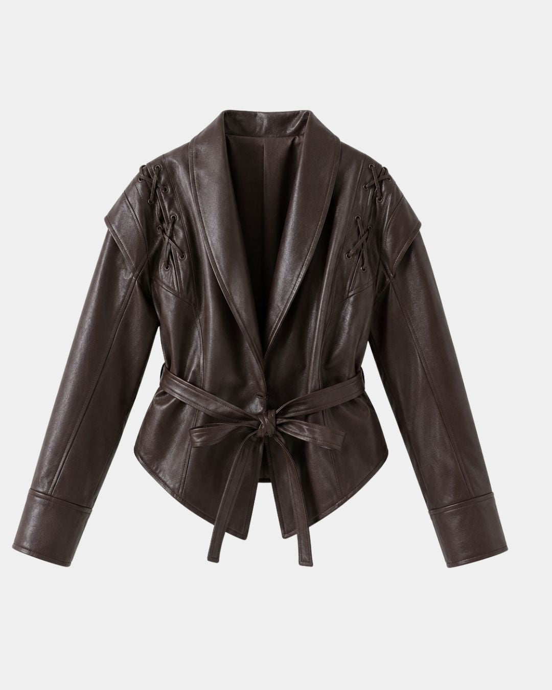 Jolysse | Manteau enveloppant en simili cuir
