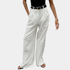Flore | Solid Wide Leg Trousers Without Belt