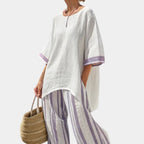 Allegra | Comfortable top and striped trousers