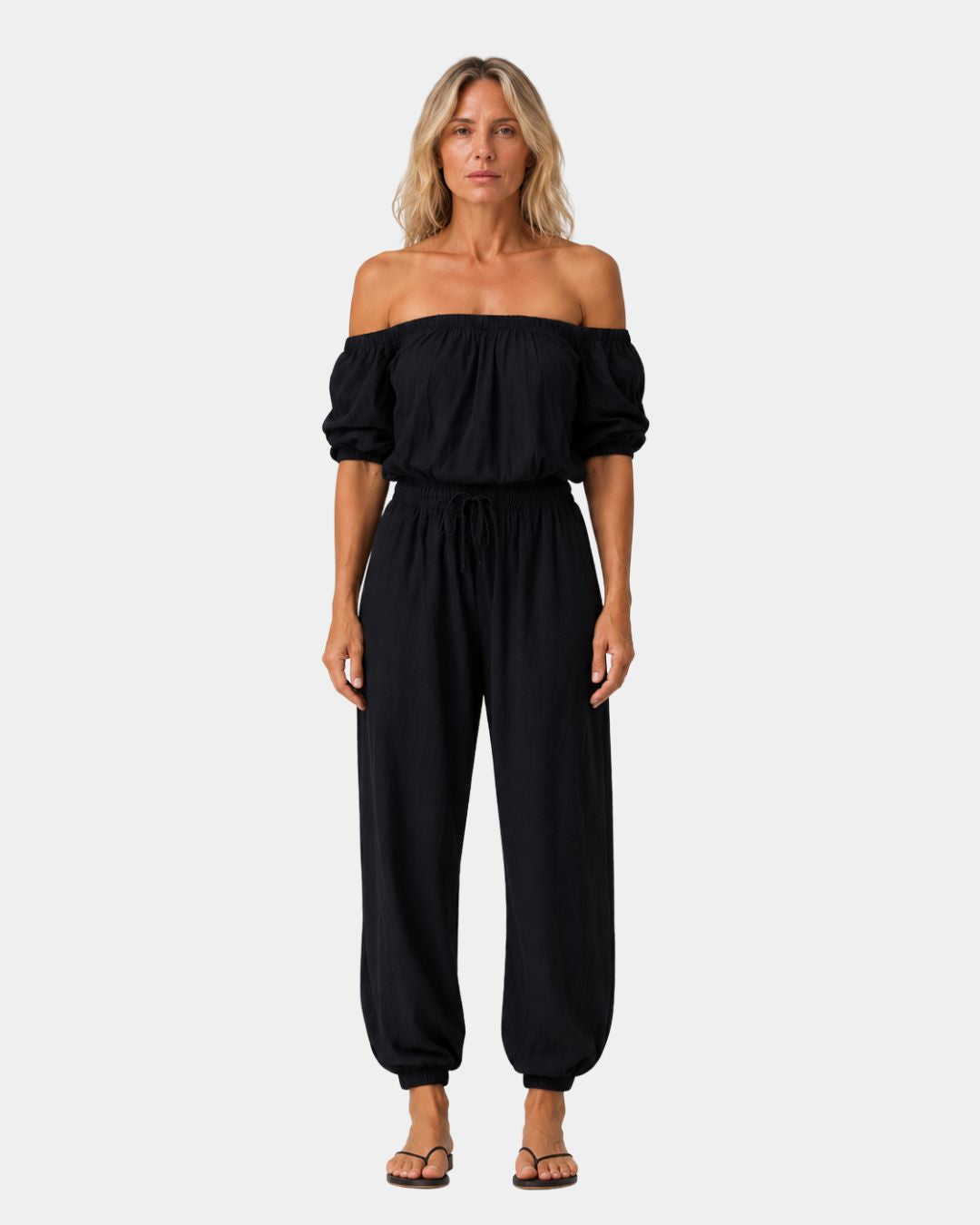 Brunissonne | Sleeveless Off-the-Shoulder Jumpsuit