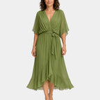 Carmen | Chiffon Dress with V-Neck