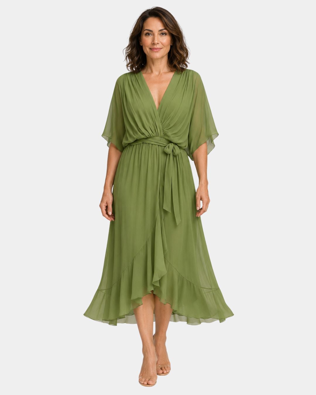 Carmen | Chiffon Dress with V-Neck