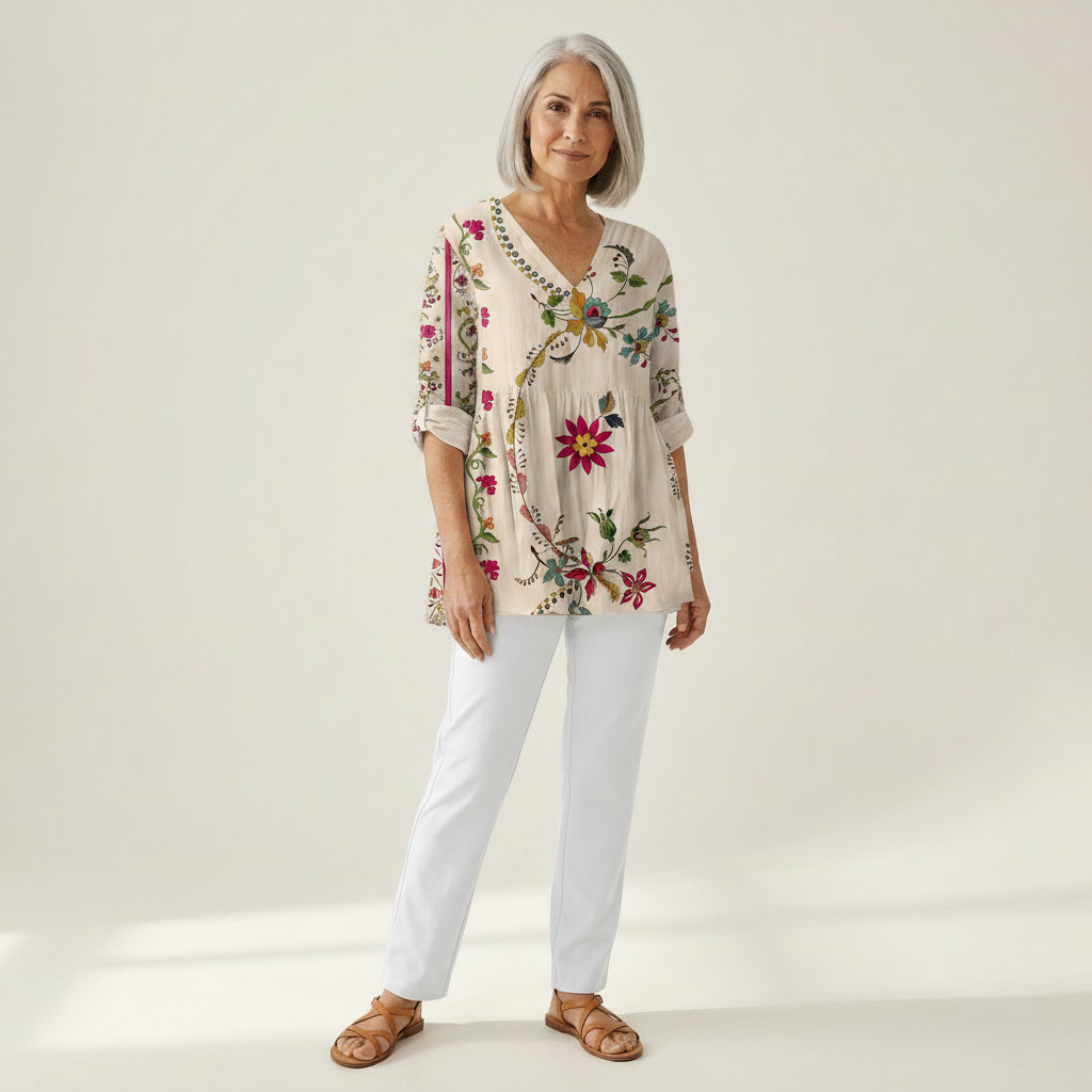 Aria | Long Printed Blouse