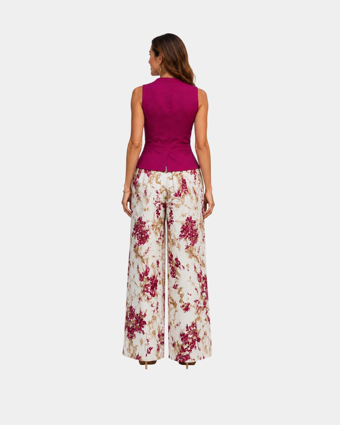 Alixène | Sleeveless Top and Floral Trousers Set