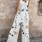 Amandine | Elegant Contrast Bohemian Floral Jumpsuit