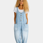 Lorena | Vintage washed cotton denim overalls