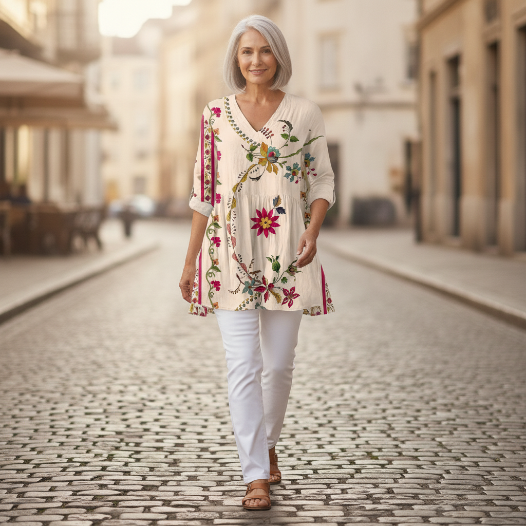Aria | Long Printed Blouse