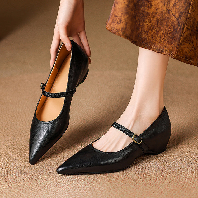 Joria | Women's Pointed-Toe Mary Jane Court Shoes