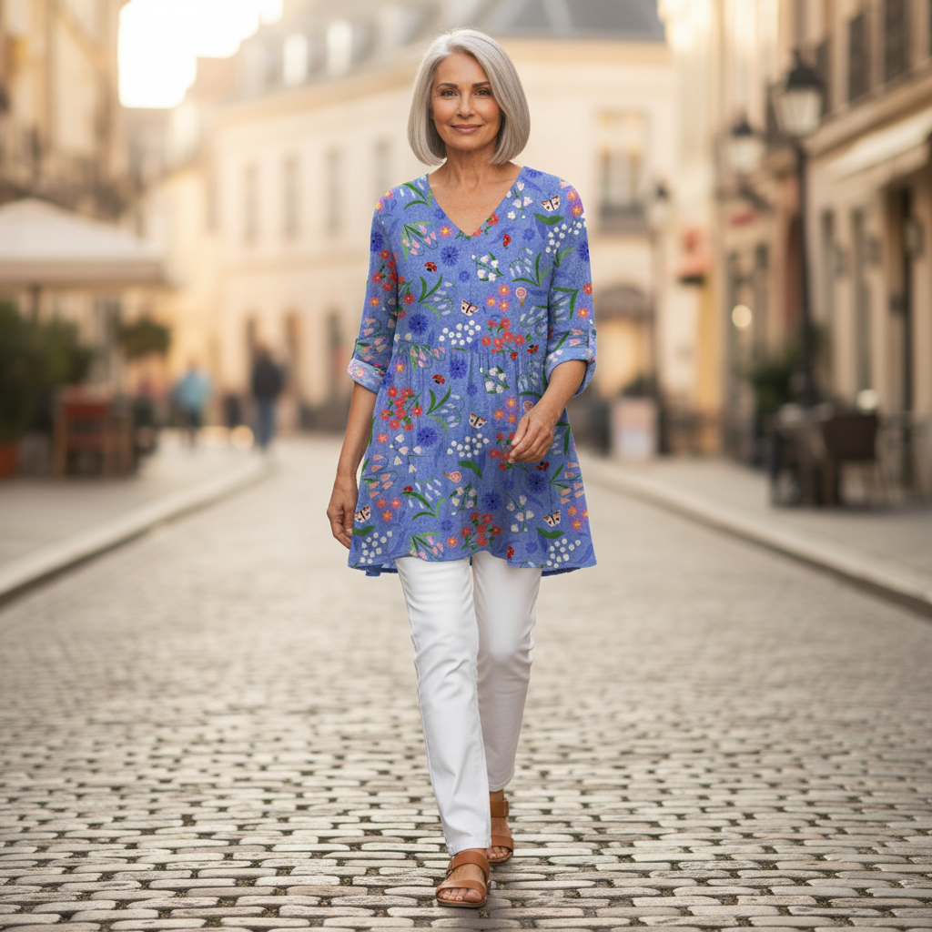 Amelie | Long Printed Blouse