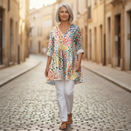 Noelle | Long Printed Blouse