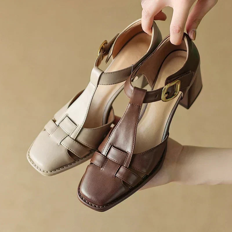 Belliora | Women's Square-Toe T-Bar Sandals
