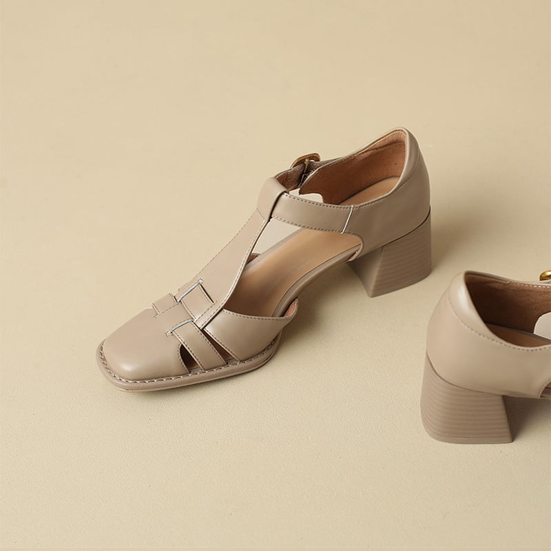Belliora | Women's Square-Toe T-Bar Sandals