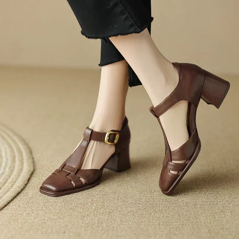 Belliora | Women's Square-Toe T-Bar Sandals