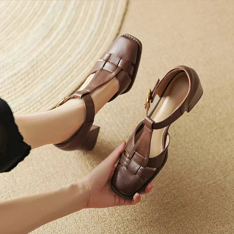 Belliora | Women's Square-Toe T-Bar Sandals