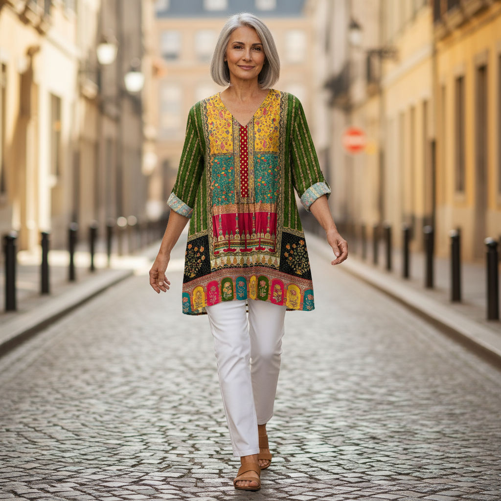 Nyla | Long Printed Blouse