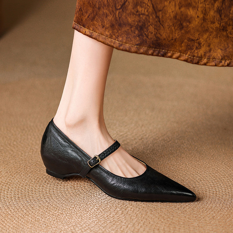 Joria | Women's Pointed-Toe Mary Jane Court Shoes