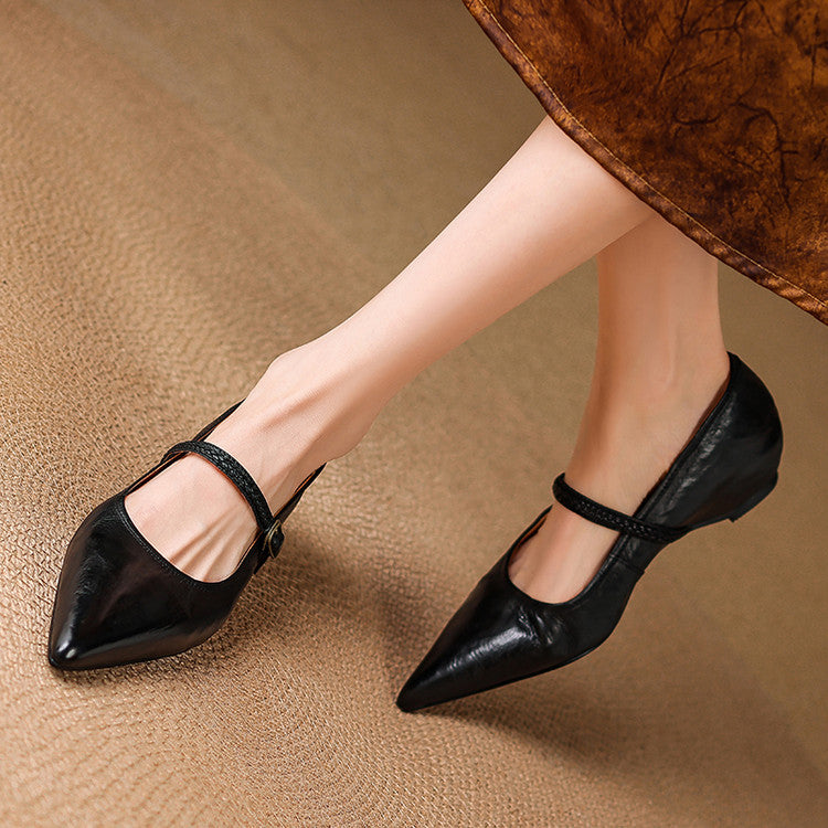 Joria | Women's Pointed-Toe Mary Jane Court Shoes