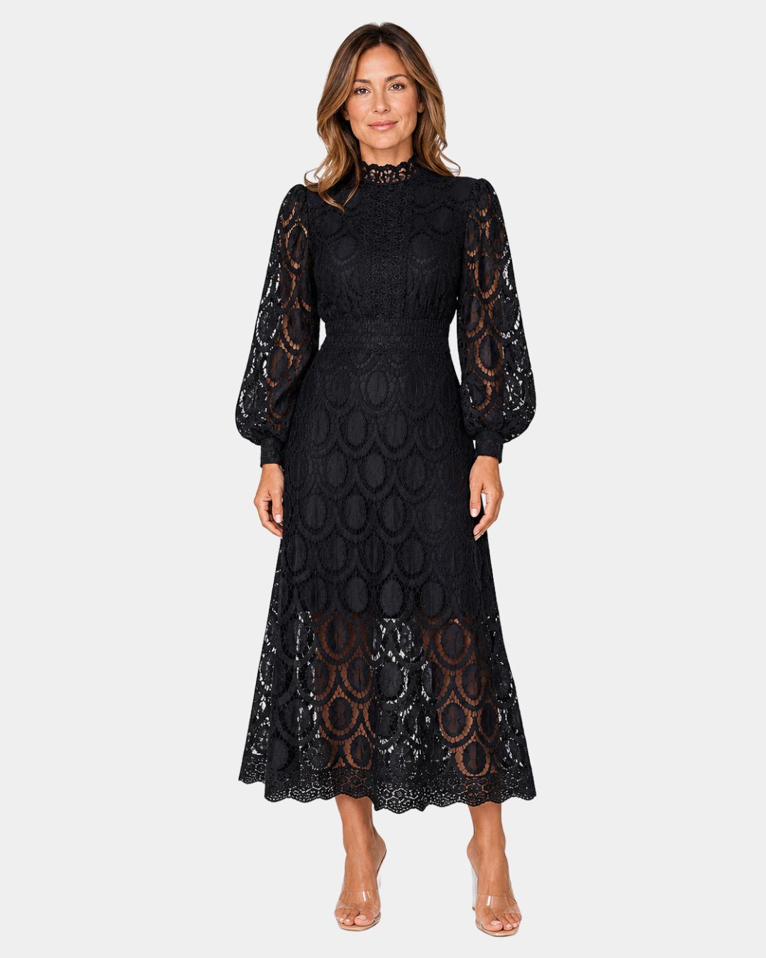 Yvette | Delicate Lace Midi Dress
