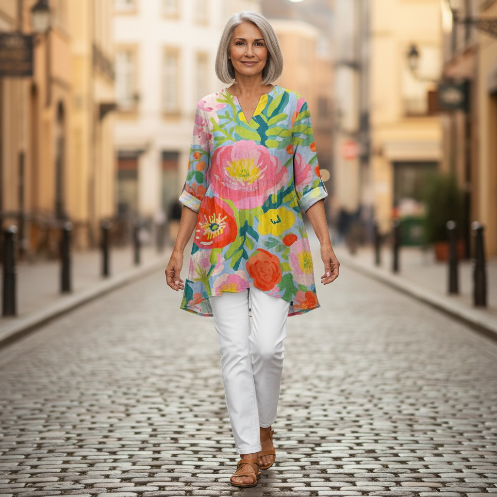 Ayra | Long Printed Blouse